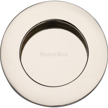 Heritage Brass C1835-PNF Round Flush Pull Handle Polished Nickel finish