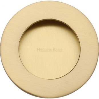 Heritage Brass C1835-SB Round Flush Pull Handle Satin Brass finish