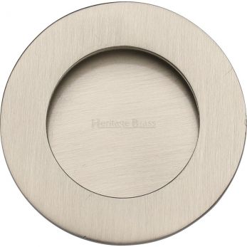 Heritage Brass C1835-SN Round Flush Pull Handle Satin Nickel finish