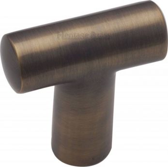 Heritage Brass C2234-AT Antique Brass 35mm T-Shape cupboard knob Pull