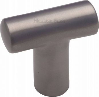 Heritage Brass Cabinet Knob T Shaped 35mm Satin Nickel finish