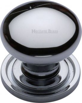Heritage Brass Cabinet Knob Round Design 25mm Polished Chrome