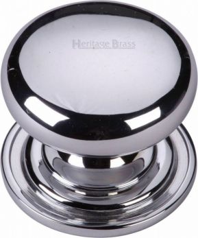 Heritage Brass Cabinet Knob Round Design 32mm Polished Chrome