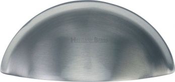 Kitchen Handle Heritage Brass - cup pull handle 57mm satin chrome