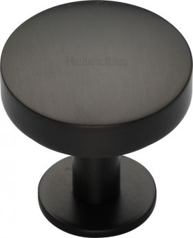 Heritage Brass Cabinet Knob Domed Disc Design with Rose 32mm Matt Bronze finish