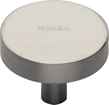 Heritage Brass Cabinet Knob Disc Design 38mm Satin Nickel finish