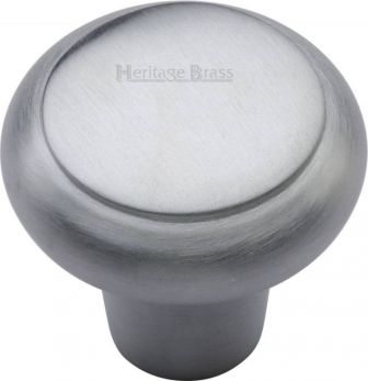 Heritage Brass C3990 32-SC Cabinet Knob Edge Design 32mm Satin Chrome 