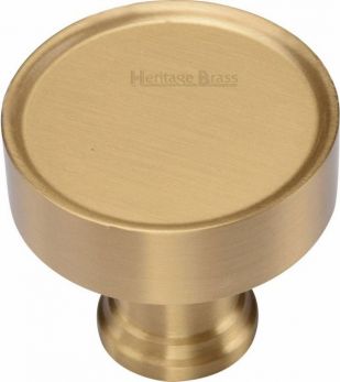 Heritage Brass Cabinet Knob Florence Design 32mm Satin Brass finish