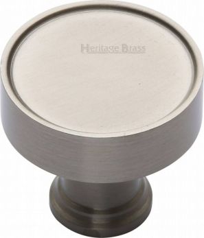 Kitchen Knob Heritage Brass Knob Florence Design 32mm Satin Nickel finish
