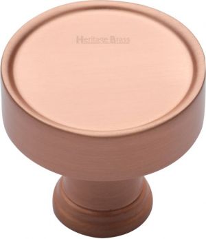 Heritage Brass Cabinet Knob Florence Design 32mm Satin Rose Gold finish