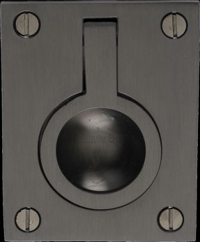 Heritage Brass Cabinet Pull Flush Ring Design 50mm Matt Bronze finish