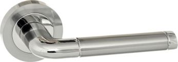 ECO ECO40PC Ocean Door Handle Lever Latch on Round Rose Satin & Polished Chrome