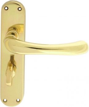 Ibra EL13 - polished brass bathroom door handles