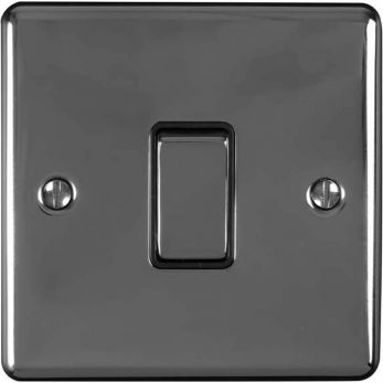 Eurolite 1 Gang 10Amp 2Way Switch Black Nickel Enhance Range Black Trim - EN1SWBNB