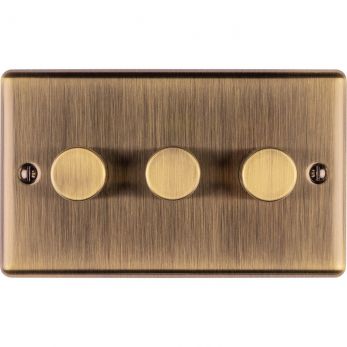 Eurolite 3 Gang 400W/LED 2Way Dimmer Switch Antique Enhance Range - EN3DLEDABB