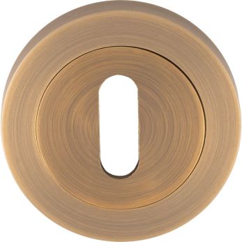 50mm Round Standard Keyhole Escutcheon in Antique Brass - Carlisle Brass | EUL002AB