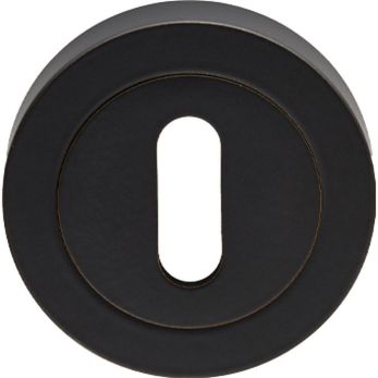 50mm Round Standard Keyhole Escutcheon in Matt Black - Carlisle Brass | EUL002MB