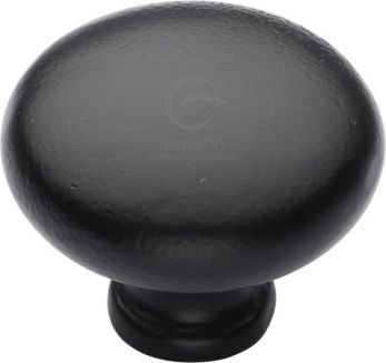 Black Iron Rustic Cabinet Knob Round Design 38mm