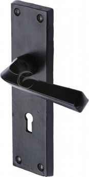 Tudor FB2500 Bridgnorth Smooth Black Iron Lock Handles
