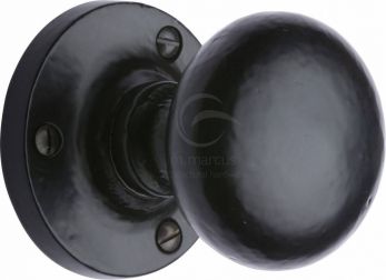 Tudor FB4975 Smooth Black Iron Mortice Knob Set
