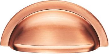 Kitchen Handle Oxford Satin Copper Cup Pull Handle 76mm Screw Centres