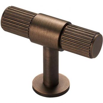 50mm T-Bar Cabinet Knob in Antique Brass - Lines Range by Fingertip Design | FTD711AB