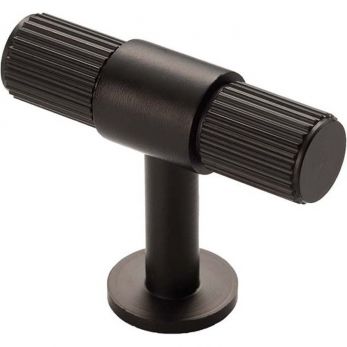 50mm T-Bar Cabinet Knob in Matt Black - Lines Range by Fingertip Design | FTD711MB