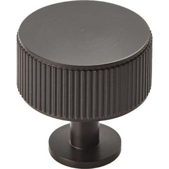 35mm Radio Cabinet Knob in Matt Black - Lines Range by Fingertip Design | FTD713MB
