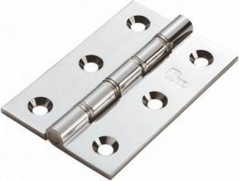 Butt Door Hinge in Polished Chrome, (76mm x 50mm / 3" x 2") | HDSSW2CP