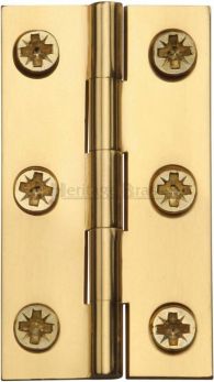 Kitchen Heritage Brass Hinge Brass 2" X 1 1/8" Polished Brass finish (pair) - HG99-115-PB