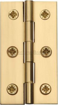 Kitchen Heritage Brass Hinge Brass 2 1/2" x 1 3/8" Polished Brass finish - HG99-120-PB