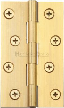 Butt Door Hinge in Natural Brass, (102mm x 60mm / 4" x 2.375") | HG99-130-NB