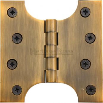 Parliament Door Hinge in Antique Brass, (102mm x 100mm / 4" x 4") | HG99-385-AT