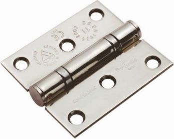 Ball Bearing Door Hinge in Polished Stainless Steel, Fire Rated (76mm x 66mm / 3" x 2.625") | HIN13225-11BSS