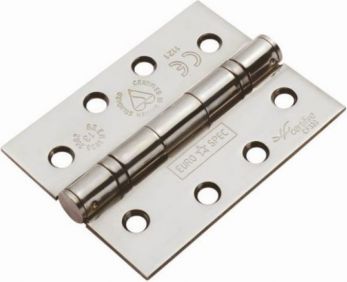 Ball Bearing Door Hinge in Polished Stainless Steel, Fire Rated (102mm x 76mm / 4" x 3") | HIN14325-13BSS