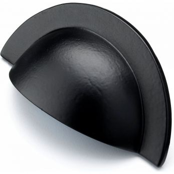 Crofts & Assinder Brecon Round Matt Black Cup Drawer Pull 64mm c/c (HN-I-3925-64-BK)