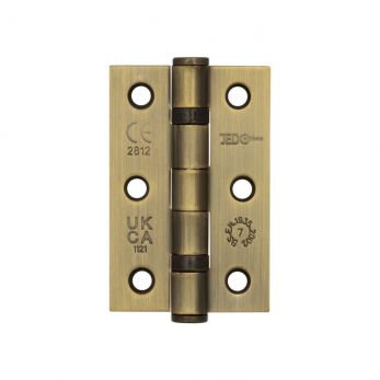 Jedo Grade 7 Steel Ball Bearing Hinges 76x50mm Antique Brass - by Frelan Hardware - J8502AB