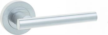 Modern Door Handle - Brushed Metal