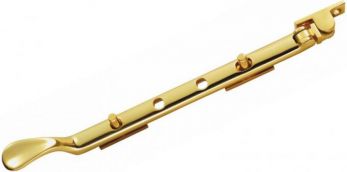 Polished Brass M44B - window casement stay victorian 305mm