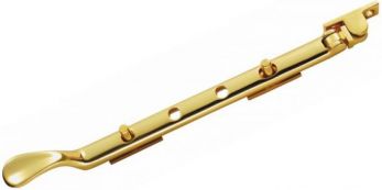 Polished Brass M44C - window casement stay victorian 203mm