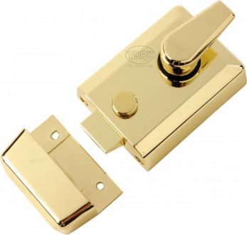 York NL3060-PB brass 60mm rim cylinder nightlatch