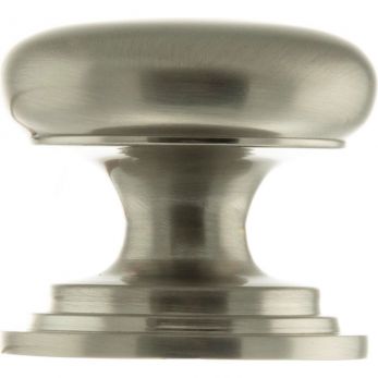 Old English Lincoln Solid Brass Victorian Knob 38mm on Concealed Fix - Satin Nickel - by Atlantic - OEC1238SN