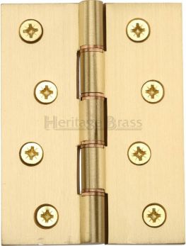 Washered Door Hinge in Satin Brass, (102mm x 76mm / 4" x 3") | PR88-410-SB