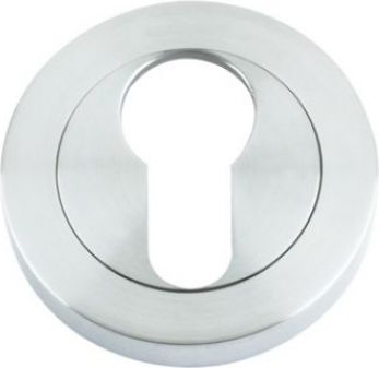 50mm Round Euro Keyhole Escutcheon in Satin Chrome - Rosso-Maniglie | RM001SC