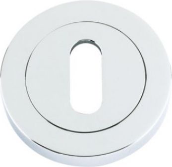 50mm Round Standard Keyhole Escutcheon in Polished Chrome - Rosso-Maniglie | RM002CP