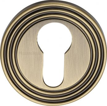 Heritage Brass Euro Profile Cylinder Escutcheon Antique Brass finish - RR4020-AT