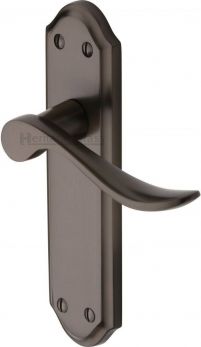 Heritage Brass Door Handle Lever Latch Sandown Design Matt Bronze finish