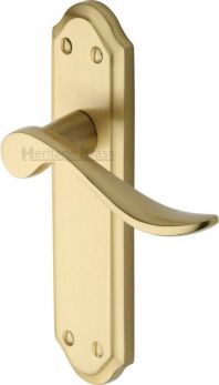 Heritage Brass Door Handle Lever Latch Sandown Design Satin Brass