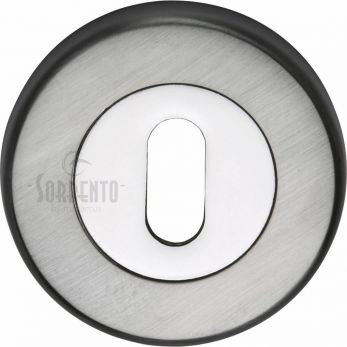 53mm Round Standard Keyhole Escutcheon in Polished/Satin Chrome - Sorrento | SC-0191-AP