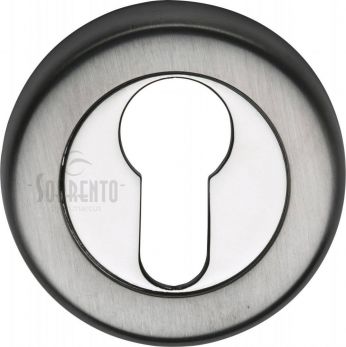 53mm Round Euro Keyhole Escutcheon in Polished/Satin Chrome - Sorrento | SC-0192-AP
